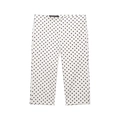 White polka dot straight-leg cropped trousers for women with minimalist design - XS / Polka Dot Pants