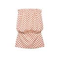 Summer red polka dot strapless mini dress with ruffled bodice and bubble hem silhouette - XS / Red Polka Dot
