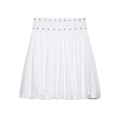 Gonna midi a palloncino bianca a vita alta con borchie metalliche sulla cintura - XS / Bianco