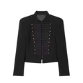 Schwarze Damenjacke im Militär-Stil mit goldenen Knöpfen und Schulterpolstern - XS / Schwarz