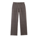 Pantalones de pernera ancha con raya diplomática para mujer en color café oscuro - XS / Pantalones de Rayas Café