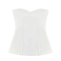 Top a corsetto bianco senza spalline con bustino strutturato e scollo a V elegante - XS / Bianco