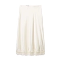 Falda midi de satén champán con dobladillo de encaje y textura de seda suave - XS / Blanco