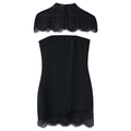 Sexy schwarzes Spitzen-Bolero-Set und enges trägerloses Mini-Kleid für Damen - S / Schwarz