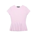 Damen Strickoberteil in Hellrosa mit Rundhalsausschnitt und elegantem Schößchensaum - S / Rosa