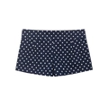 Pantalones cortos azul marino de talle alto con lunares blancos y costuras frontales - XS / Pantalones Cortos Azul Marino