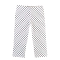 Flachbild von weißen Vintage-Hosen mit schwarzen Punkten und geradem Beinschnitt - XS / Gepunktete Hose