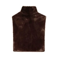 Brauner Kunstpelz Stehkragen Weste Accessoire mit weicher Textur für Winter-Layering - S / Dunkelbraun