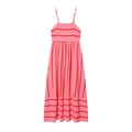 Roze gestreepte maxi-jurk met getextureerde stof voor zomervakanties op het strand - XS / Roze Gestreept