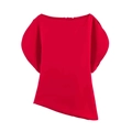 Detail of red off-shoulder blouse with batwing sleeves and asymmetrical hemline - XS / Red
