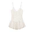 Robe courte blanche à pois avec col en V et ourlet à volants vue à plat - XS / Blanc Cassé à Pois
