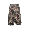 Falda midi floral de talle alto con rayas metálicas y bajo irregular de varias capas - XS / Estampado Floral Color de la imagen