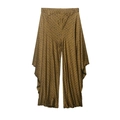 Damen Weite Hose mit hoher Taille und Schlangenmuster in Erdtönen - XS / Hellbraun