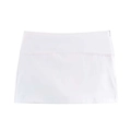 Minigonna bianca minimalista a vita alta con silhouette ad A e cerniera laterale - XS / Bianco