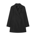 Conjunto minimalista negro de blazer y falda con cuello de solapa y corte entallado - XS / Top Negro