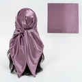 Elegant lavender satin square scarf with a smooth glossy finish and premium stitching - Lavender