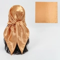 Square satin headscarf in champagne gold with a smooth silk finish and sleek texture - Champagne
