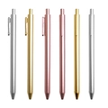 Set of 6 retractable gel pens in metallic macaron colors including rose gold and silver - Painted Color