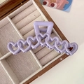 Pince à cheveux lavande au design de cœurs ajourés pour coiffure élégante - 13cm / Coeur Violet
