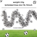 Fußball Party Girlande in Schwarz und Silber mit Fußballmustern, 2m Länge - 2 Meter / Schwarz & Weiß