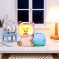 Cute cat-shaped pen holder with night light for desktop decoration - B002 Inverted / Resin Star Lights