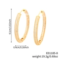 Eleganti orecchini a cerchio placcati in oro con scintillanti zirconi in stile vintage - Oro