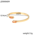 Elegant gold-plated titanium steel asymmetric open ring with vibrant orange gemstones - Gold + Orange Zirconia