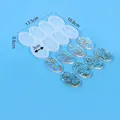 8-cavity oval silicone mold for resin jewelry casting with finished resin pendant samples - 60-1165 (Oval)