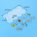 8-cavity round silicone mold for DIY resin jewelry making with hole design and dimensions - 60-1167 (8-Hole Round)