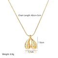 18K gold plated titanium necklace with crystal double teardrop pendant measuring 1.6x1.7cm - Double Teardrop Rhinestone Style (XL-005)