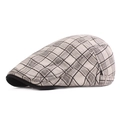 Gorra de cuadros transpirable para hombre y mujer con diseño clásico de rejilla beige y negro - Ajustable / Rejilla Blanca