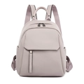 Chic taupe purple soft leather backpack with stylish pebbled texture and metal hardware - Small (25x20x12cm) / Light Purple