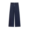 Vaqueros vintage de talle alto y pernera ancha para mujer en lavado azul oscuro - XS / Azul Denim