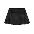Chic black tiered ruffle mini skirt with pleated waist and multi-layer hem for summer - XS / Black