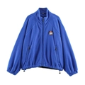 Giacca in pile blu da donna con collo alto e ricamo a forma di coniglio per sci - XS / Blu