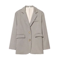 Klassischer Oversized-Blazer mit braunem Karomuster, Reverskragen und zwei Knöpfen - S / Braunes Karo