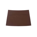 Retro dunkelbrauner Minirock mit hoher Taille aus hochwertigem Stoff und Reißverschluss - XS / Dunkelbraun
