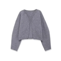 Minimalist light grey drop shoulder knit cardigan with open front in a loose fit style - S / Gray
