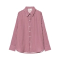 Camicia classica a righe sottili bordeaux e bianche con bottoni a maniche lunghe - XS / Borgogna a Righe