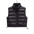Chaleco acolchado negro de mujer con cuello alto, cremallera y dobladillo ajustable - XS / Negro