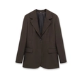 Veste blazer marron foncé cintrée pour femme avec col à revers et fermeture à un bouton - S / Café foncé