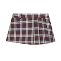 Jupe courte plissée à carreaux marron de style académique pour un look vintage chic - S / Jupe-culotte