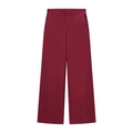 Elegante tiefburgunderrote Hose mit hoher Taille und elegantem, weitem Beinschnitt - S / Weinrote Hose