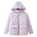 Detailansicht der rosa Winterjacke mit Ballerina-Print und großen Klapptaschen - S / Blassrosa Basis