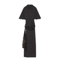 Robe longue noire sans manches élégante avec rubans à paillettes et détails de manches évasées - XS / Noir