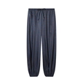Pantaloni a lanterna blu scuro con motivo jacquard testurizzato e coulisse - XS / Blu scuro