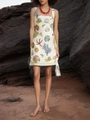 Minivestido de verano sin espalda para mujer con elegantes motivos marinos en blanco - S / Blanco Roto