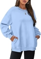 Détail du sweat-shirt bleu clair oversize avec poches latérales et finitions côtelées - S / Bleu clair