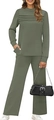 Détail de l'ensemble de détente deux pièces vert olive avec haut plissé et poche latérale - Vert Militaire