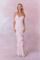 Roze bloemen chiffon maxi-jurk met ruches en slanke pasvorm voor zomerse vakanties - S / Wit